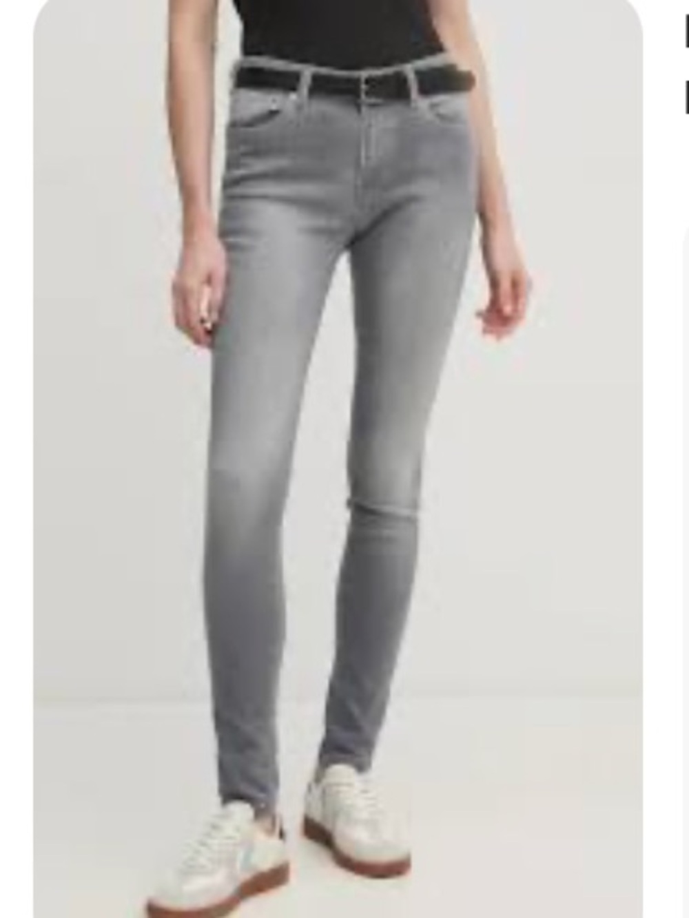 NWT Pepe Jeans Gray Skinny New Pixie Jeans Faded Charcoal Stretch 25 x 34